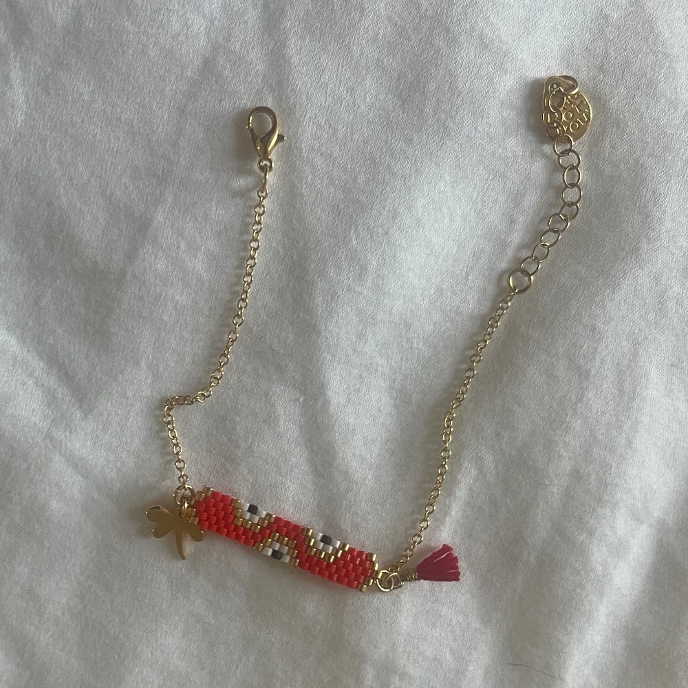 Orange Beaded Bracelet